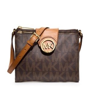 NWT MK brown Fulton small crossbody leather